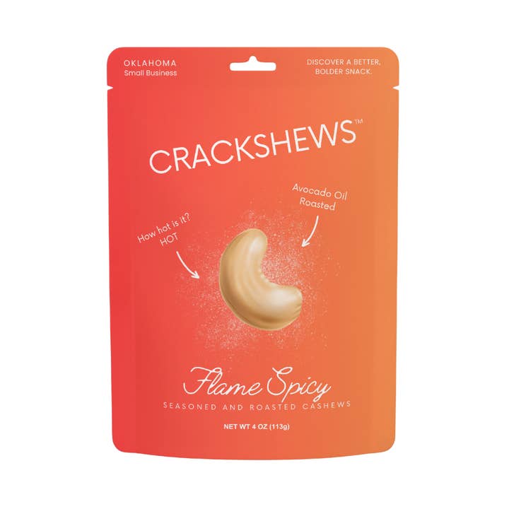 Crackshews - Flame Spicy Cashews for wholesale by Padiano's Kitchen