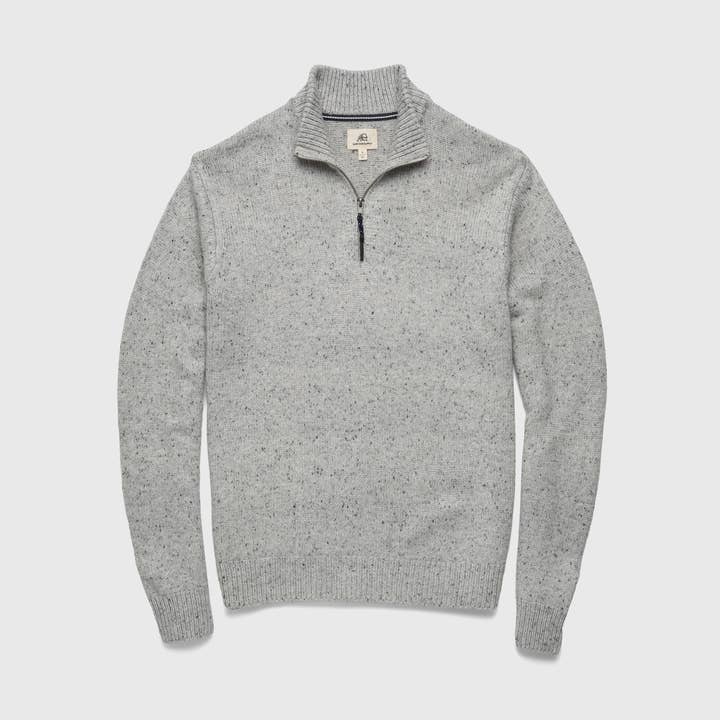 Robbie Mock Zip Sweater - Heather Grey for wholesale by SURFSIDESUPPLY
