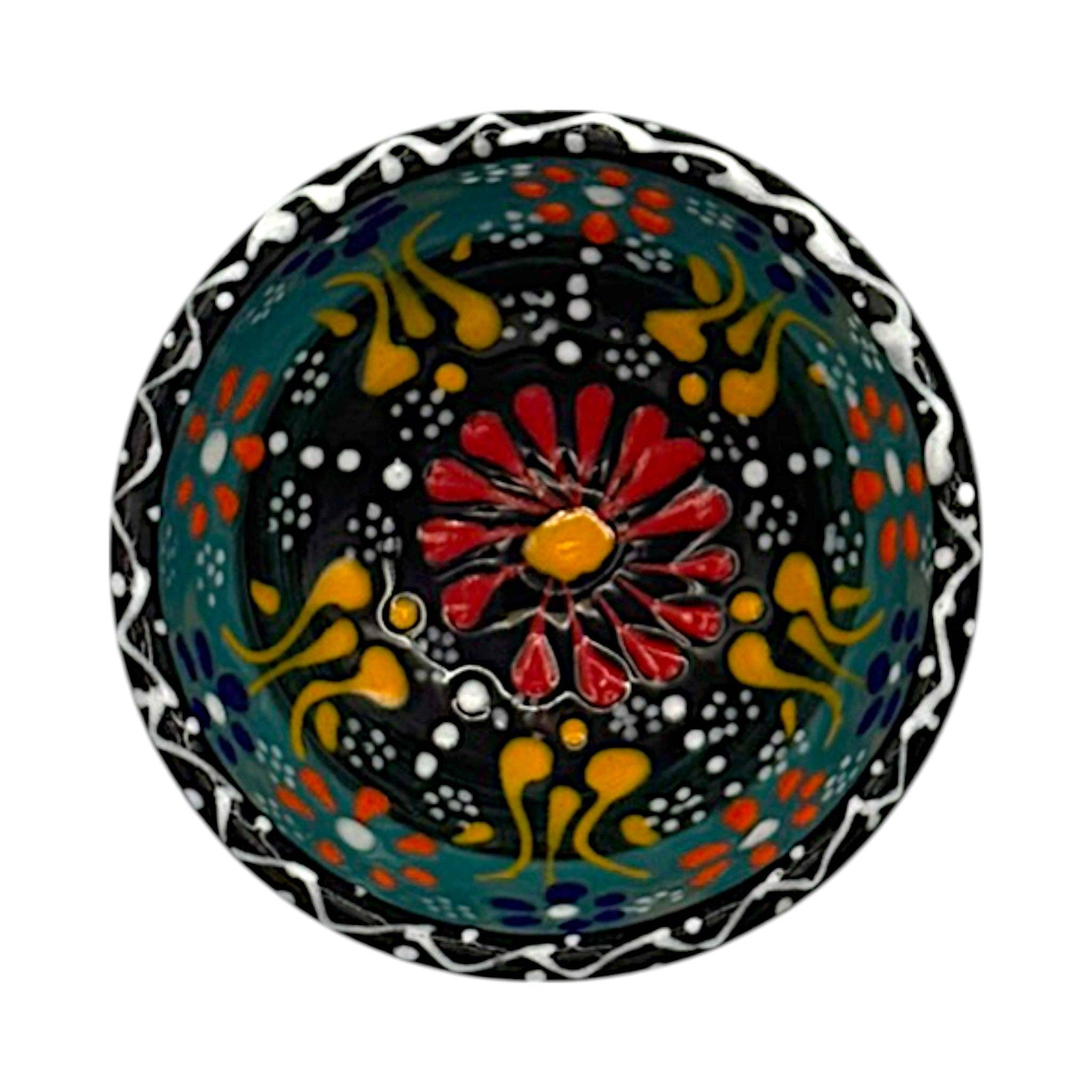 cotonIQ - Wholesale Bowl - Ceramic Bowl - Flower - Turquoise - 8cm2