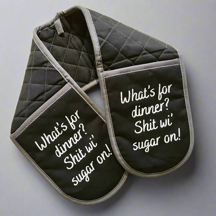 Black Oven gloves - choose your design for wholesale by Dukki Gifts