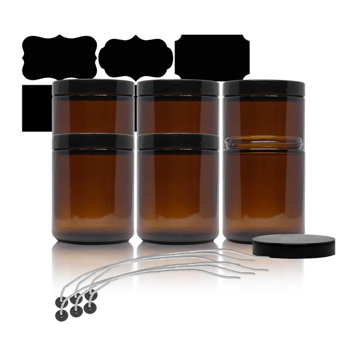 Sanwacraft – Großhandel Einmachglas – 6 Stück — 8 Unzen Gläser mit Deckel für Kerzen Kosmetik
