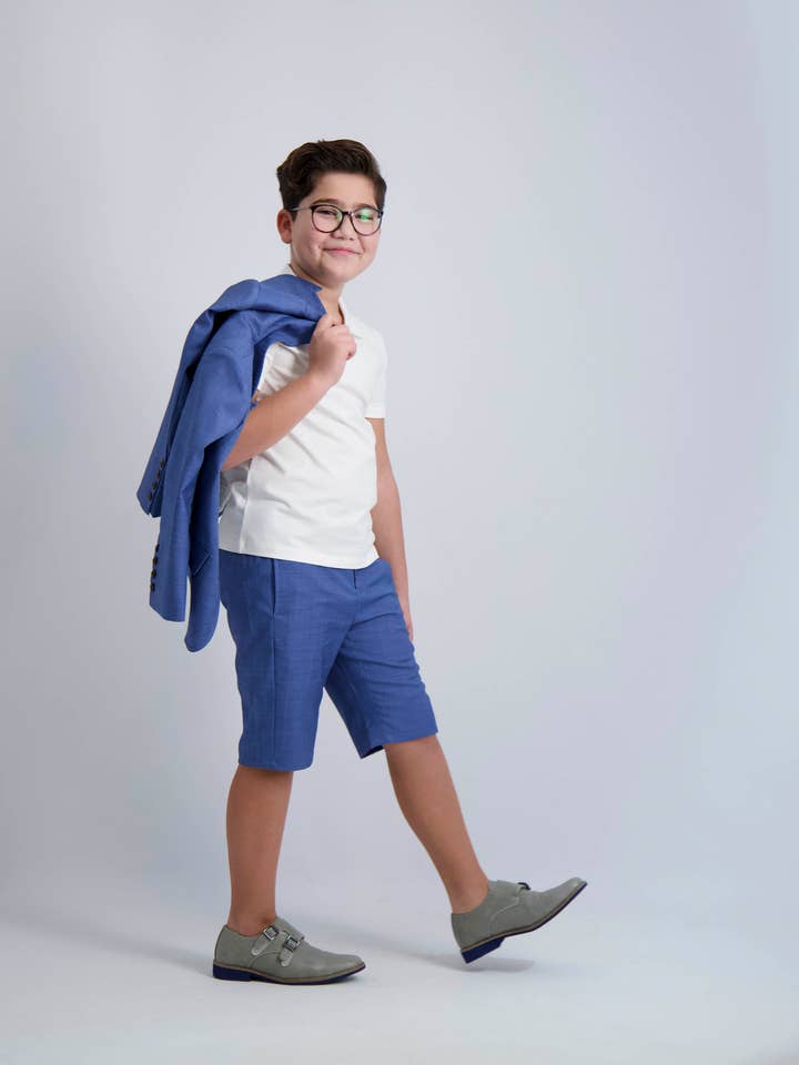 Mofi Boys Clothing - Wholesale Shorts - Kids - Egyptian Blue Short Dress Pants3