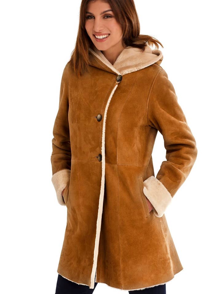 DANKO 19009 Women's coat in Merino sheepskin. for wholesale by DANKOPEL,S.L.