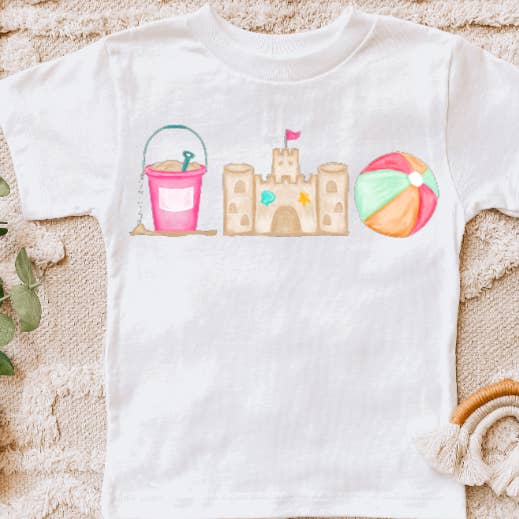 Stranddag Børne Sommer T-shirt Pink-Piger for engroshandel hos AvaryMaeInspirations