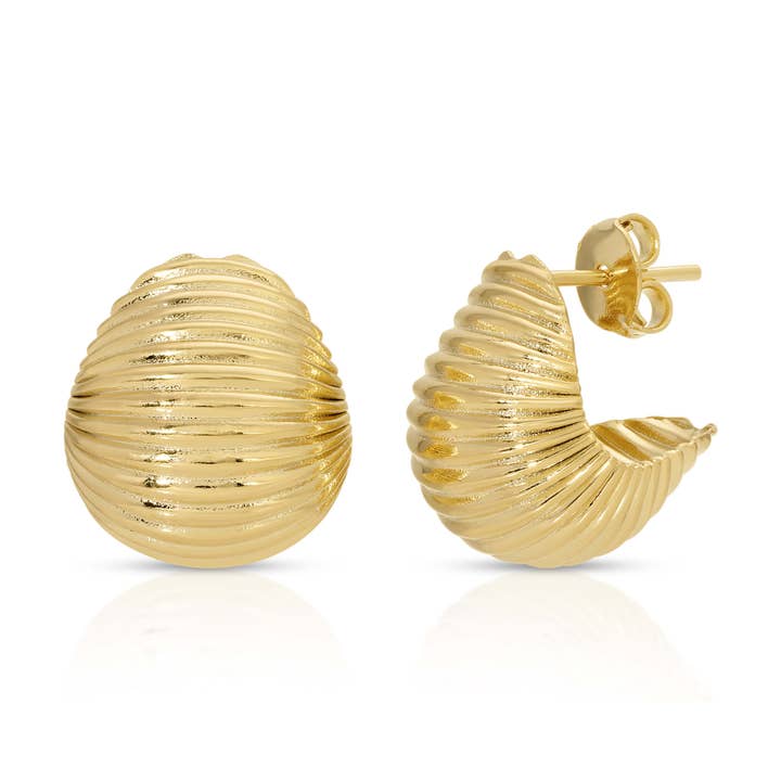 Nautilus Huggie Earrings for wholesale by Glamrocks Jewelry