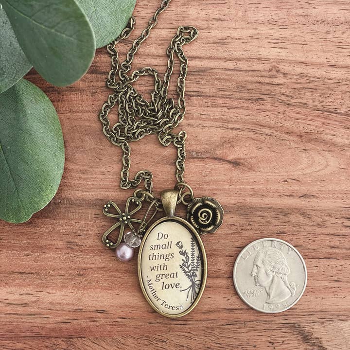 Ivy Barn Designs - Wholesale Pendant/Charm Necklace - Do Small Things with Great Love - Mother Teresa necklace2