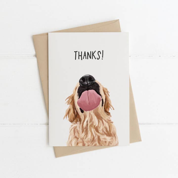 Thank you card, from the dog, A6 card for wholesale by Richarts Designs