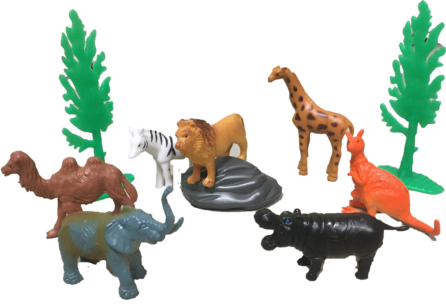 Texas Toy Distribution - Vente Figurine – enfant - Figurines d'animaux de zoo en tube transparent avec tête de lion3