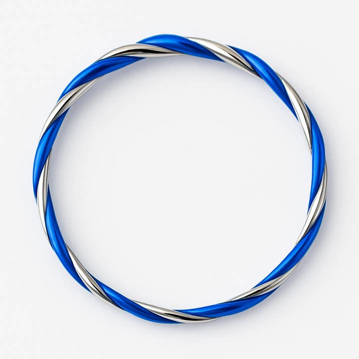 Blue Spiral Silver Nose Ring for pierced and non pierced nose for wholesale by Ava’s Accessory Box