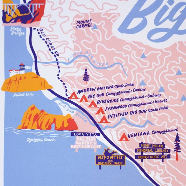 Little Known Goods - Wholesale Map - Big Sur California Map4