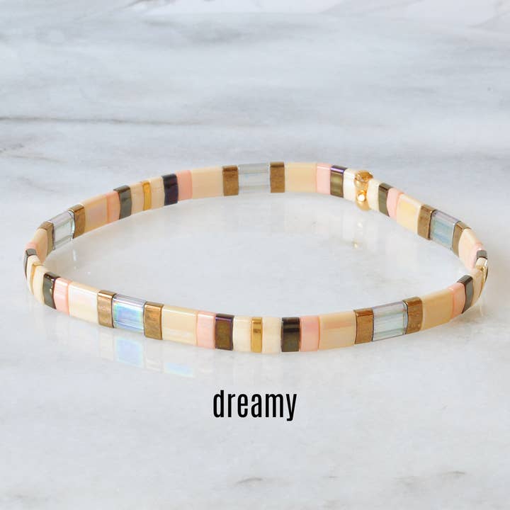 Libby & Smee - Wholesale Beaded Bracelet - Stackable Stretch Tile Bead Bracelets