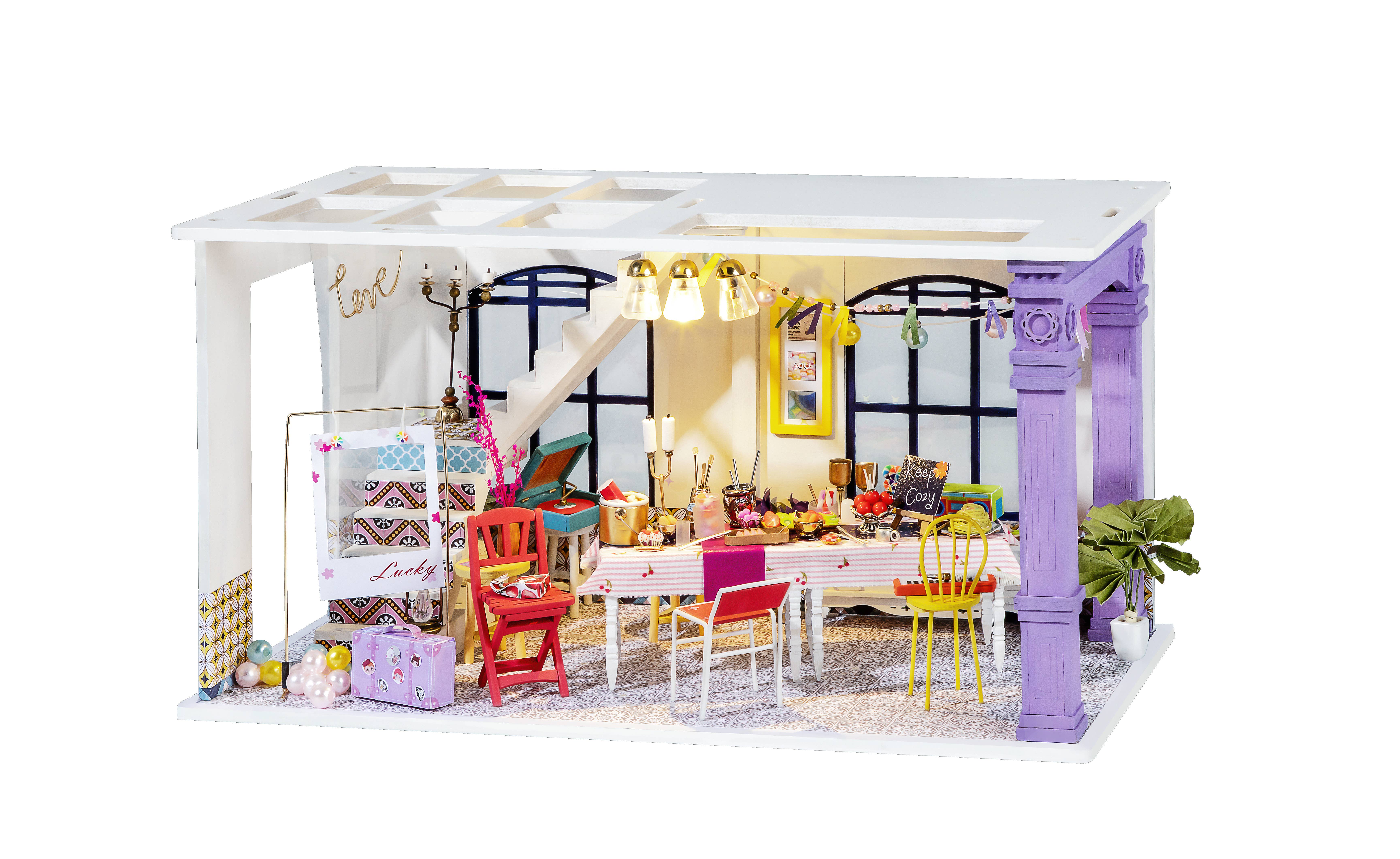 Mostrador de Tienda Pantalla Lápices de Colores Casa De Muñecas Miniaturas 