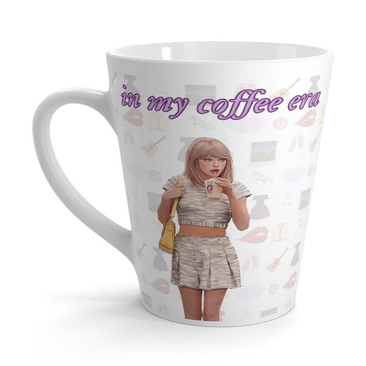 Taylor Swift Coffee Mug In my Coffee Era w/ album symbols for wholesale by Fashionmesta Jewelry
