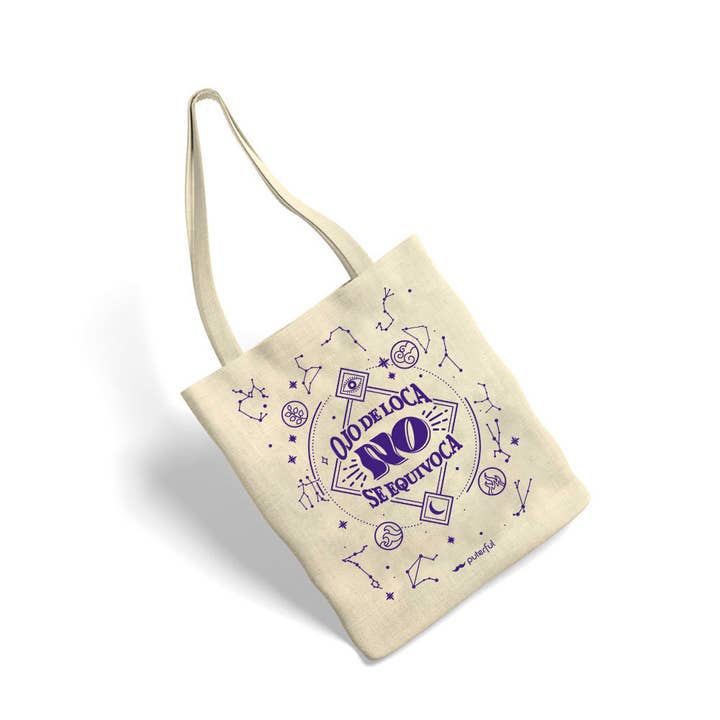 PTFL Natural Fabric Bag - Crazy Eye for wholesale by Puterful