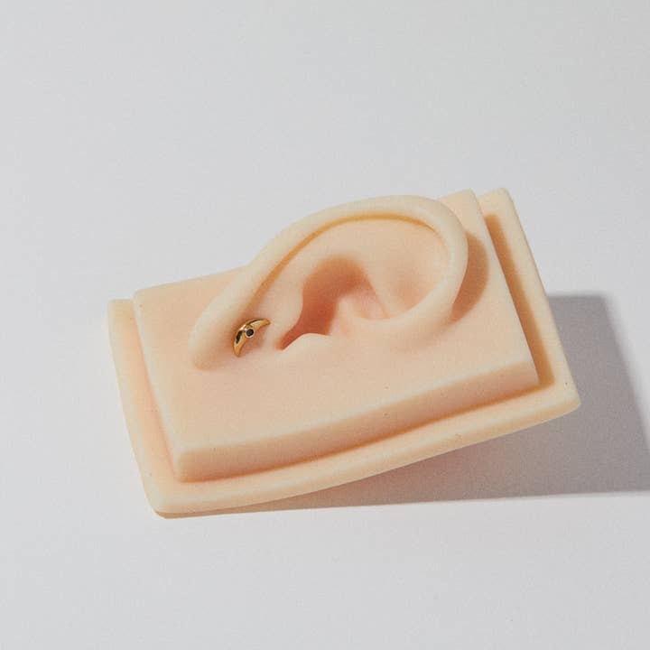 Studio Grun - Wholesale Stud/Post Earrings - Moon Studs in Opal/Gold3