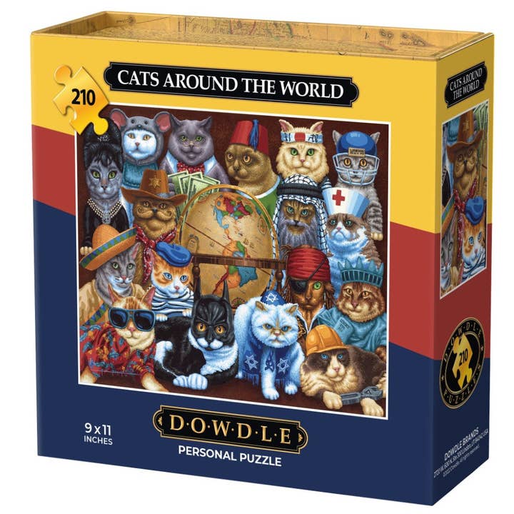 Boardwalk Puzzle Company - Wholesale Puzzle - Adult - Cats Around the World - Personal Puzzle - 210 Piece3