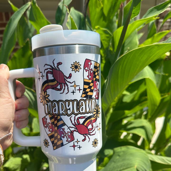 Maryland Tumbler, Maryland Crab, 40oz, Md Flag, State tumble for wholesale by Countryside Savage
