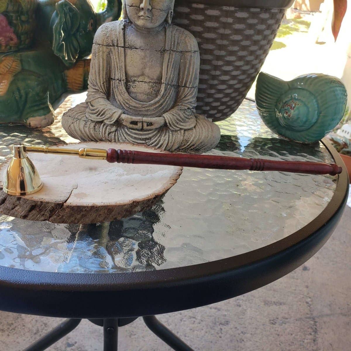 My Magic Place Shop - Wholesale Candle Snuffer - Wood and Brass Candle Snuffer Boho Decor  Vintage3