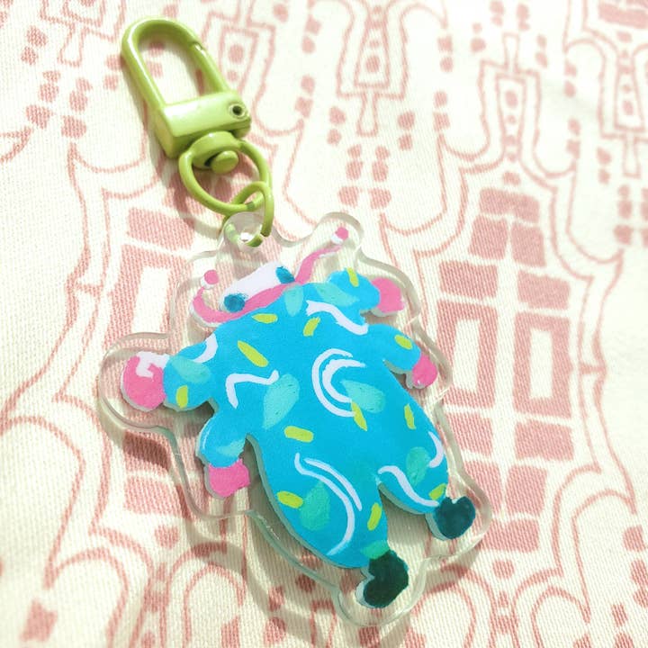 Blue Winter Bug Keychain for wholesale by Lou's Hues