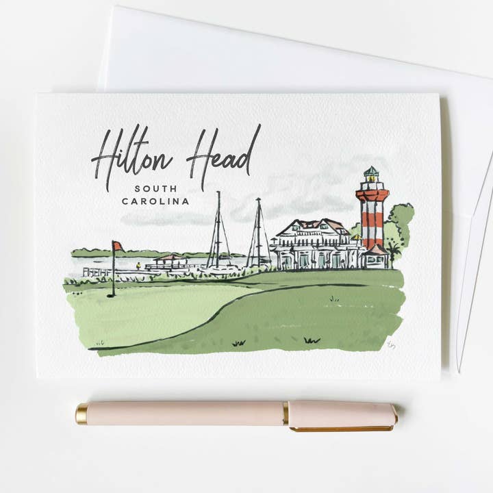 Texture Design Co - Wholesale Everyday Greeting Card - Sherbet Painted Streets - The Hilton Head Greeting Card1