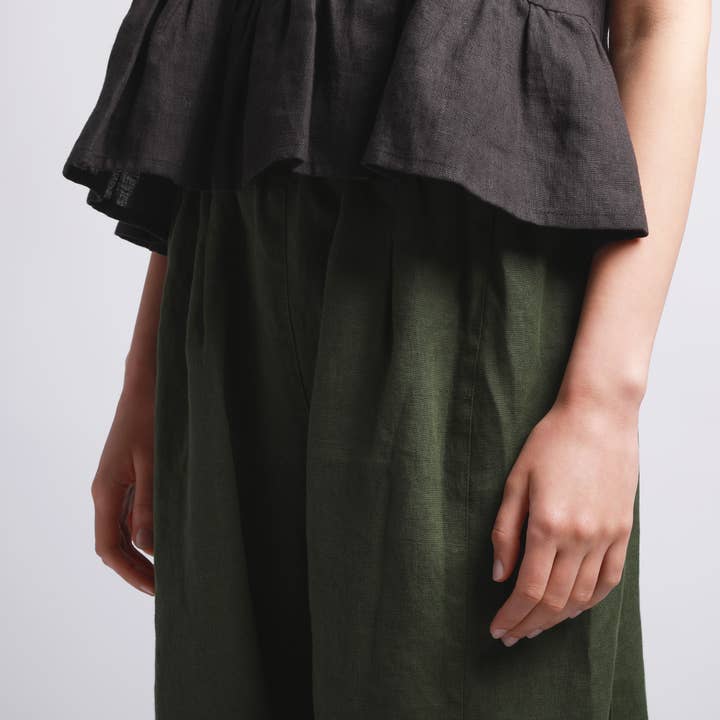 Knotium - Wholesale Pants - Women's - FRIDAY Barrel Leg Cropped Linen Pants7