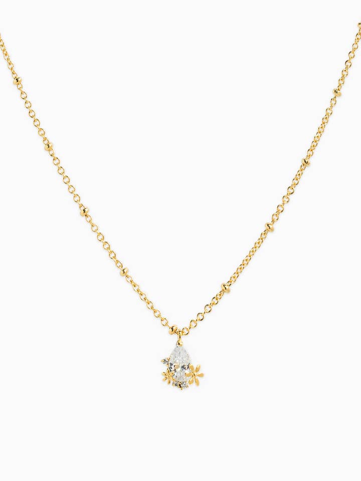 Collana con Pendente a Fiore in CZ a Goccia per la vendita all'ingrosso da parte di Sessori