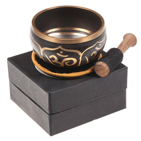 Natures Artifacts Inc - Wholesale Meditation Supplies - Om Script Singing Bowl in a Gift Box3