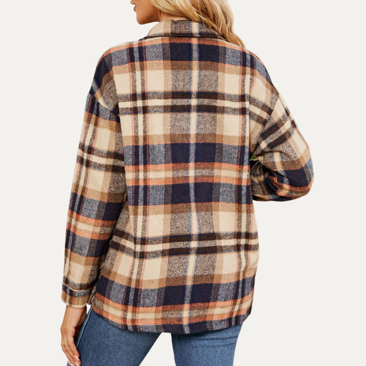 The Moment Collection – wholesale Shirt Jacket/Shacket - Women’s – Never Outdated Multicolor Plaid Pattern Button-Up Shacket3