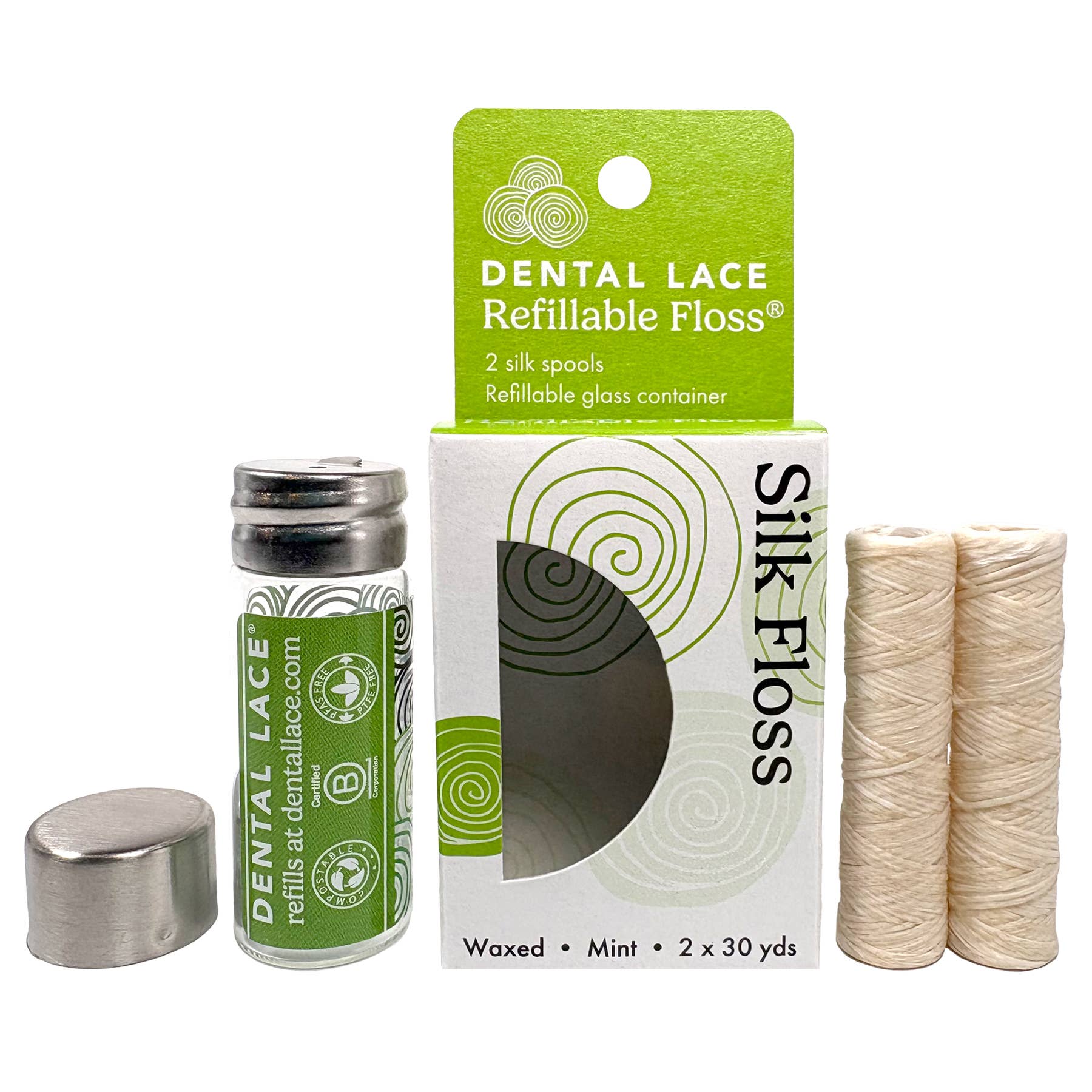 Dental Lace Refillable Floss - Wholesale Floss - Silk Floss (60 yd) 4 Month Supply1