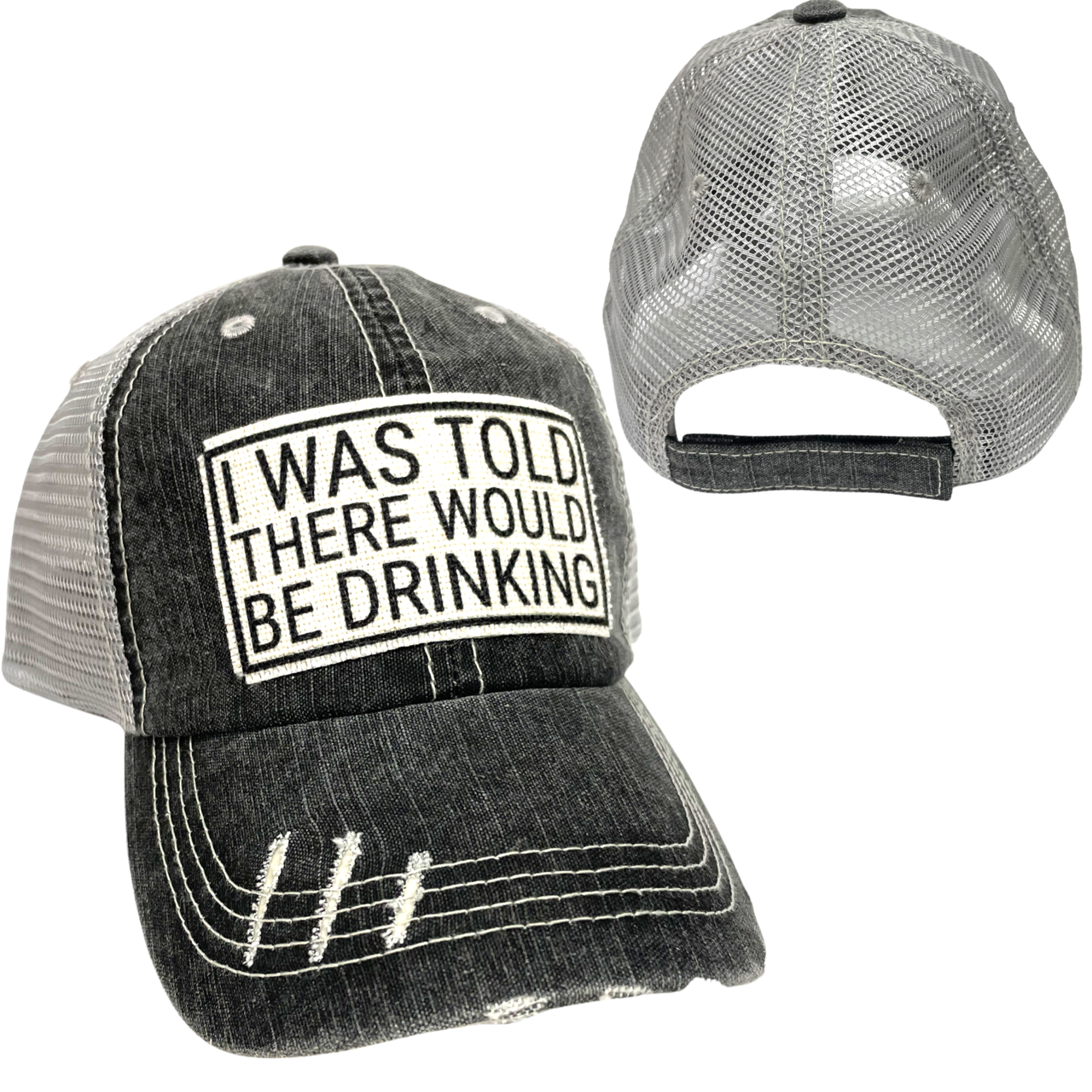 dkhandmade - Wholesale Trucker Hat - Women's - I WAS TOLD DRINKING BALL CAP | UNISEX HAT | DISTRESSED2