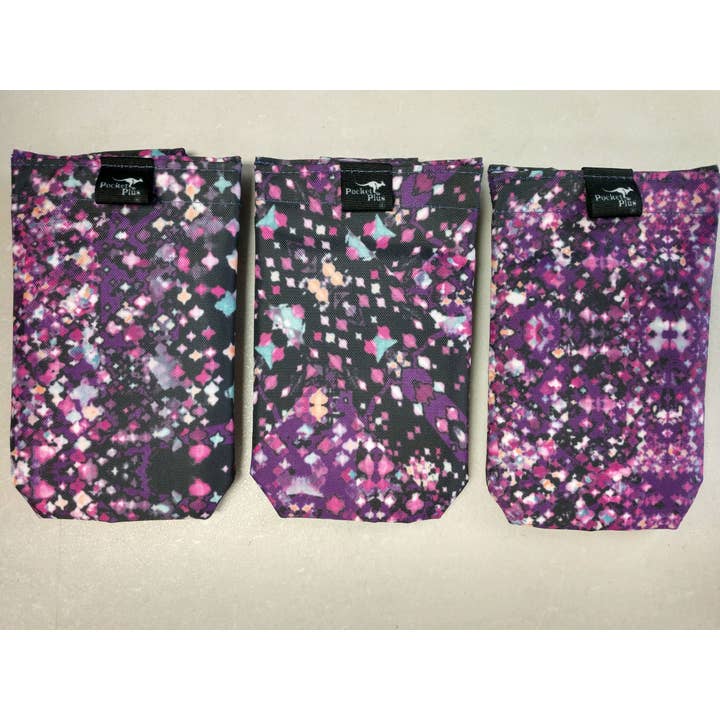 Prismatische zak met paars patroon voor wholesale door Pocket Plus LLC