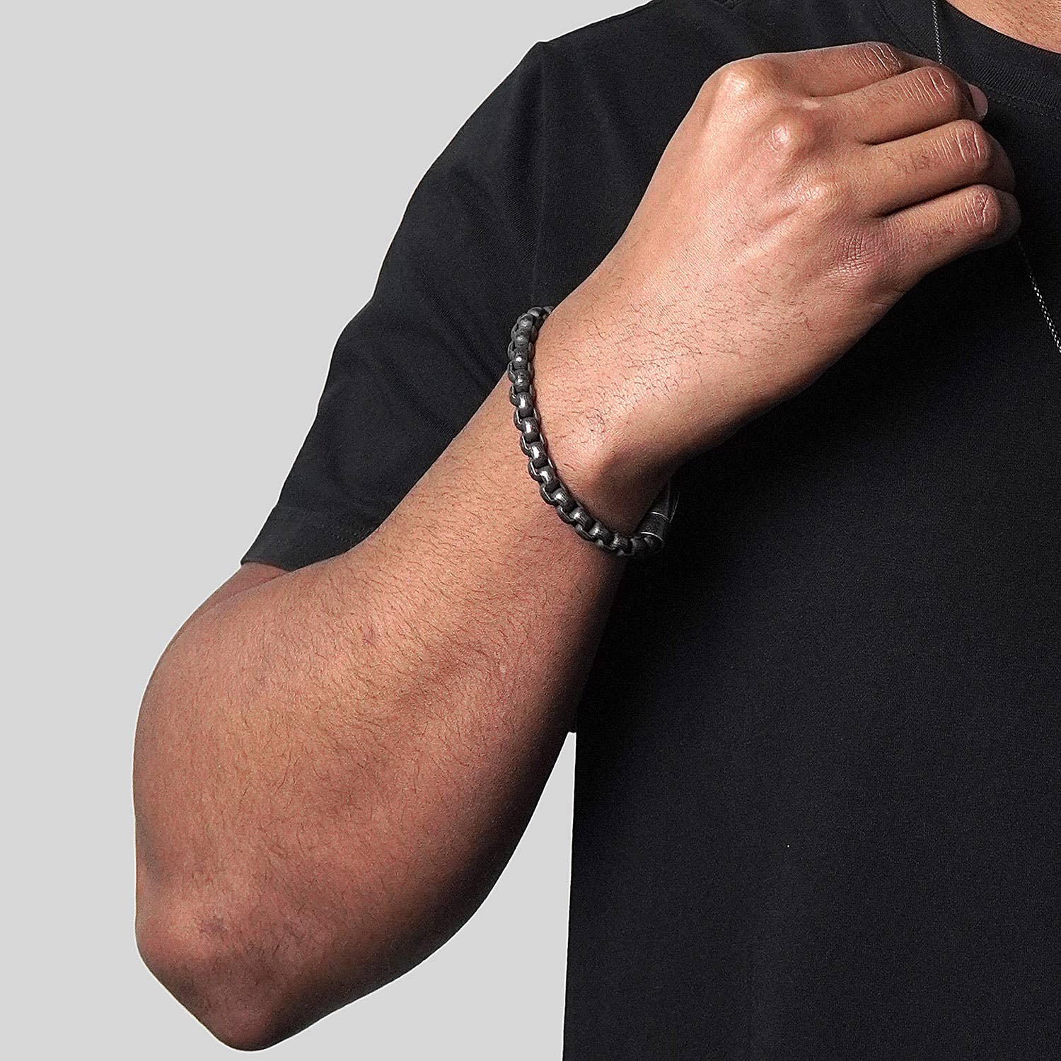 West Coast Jewelry – Engroshandel Armbånd med led og kæde – Invicta Smykker Poleret Boks Kæde Stål Armbånd (8mm) - 9"3