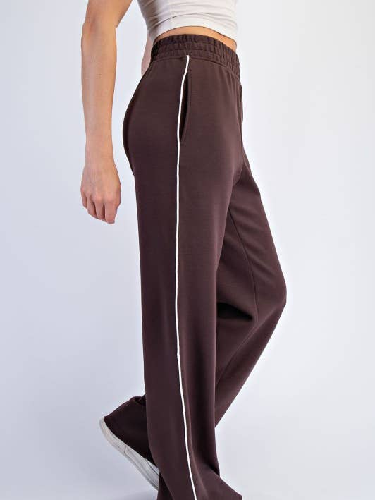 P936337 RELAXED FIT MODAL SCUBA PIPING STRAIGHT PANT for wholesale by Sunday Morning