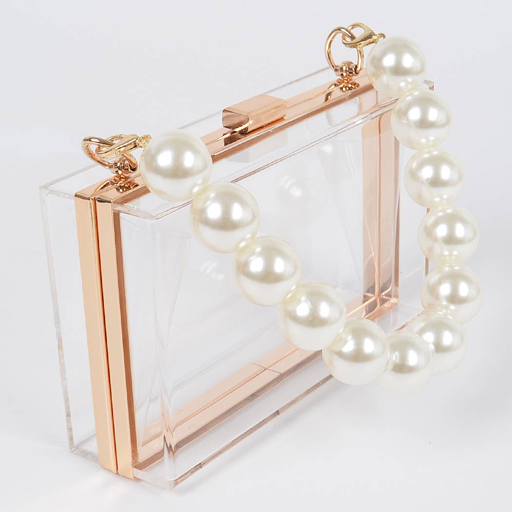 Duidelijk Pearl handvat transparante frame koppeling voor groothandel op Faire0