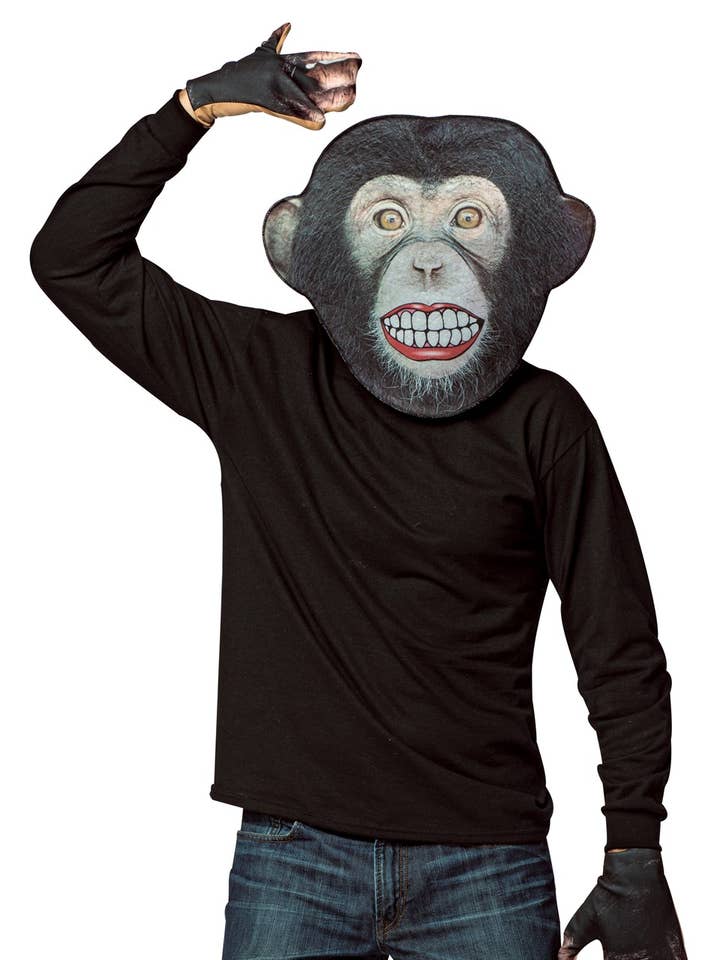 Chimp Mask with Hand mitts, costume accessory, one size for wholesale by Rasta Imposta