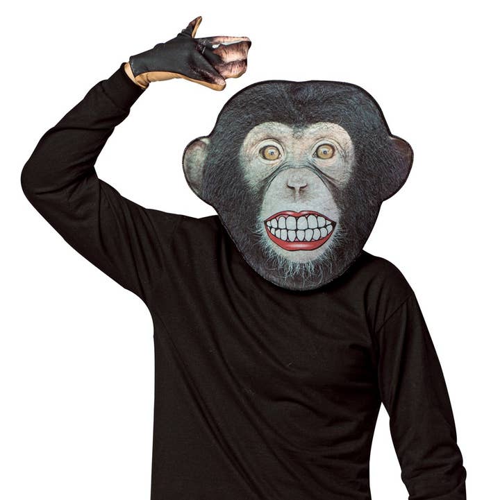 Chimp Mask with Hand mitts, costume accessory, one size for wholesale by Rasta Imposta