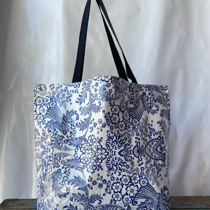 Bolso tote grande Paradise Blue para venta al por mayor de Oilcloth International