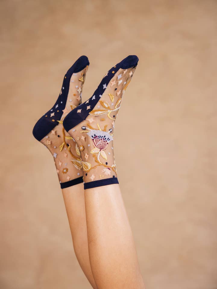 Parures Pâtures • Calze trasparenti a fiori donna per la vendita all'ingrosso da parte di Atelier St Eustache