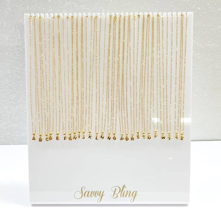 Savvy Bling - Wholesale Pendant/charm necklace - Initial Balloon Bubble Gold Necklace57