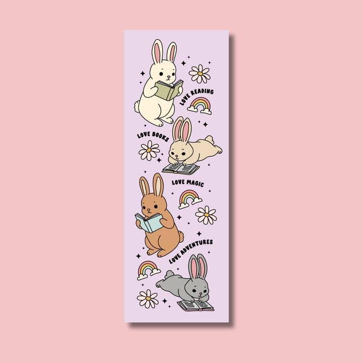 Hop Into A Book Handmade Bookmark for wholesale by 256 Craft Co