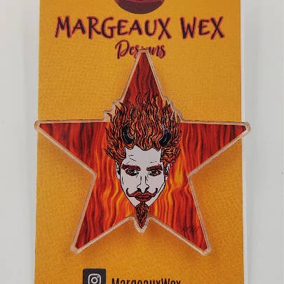 Handsome Devil Acrylic Pin for wholesale by Margeaux Wex Designs