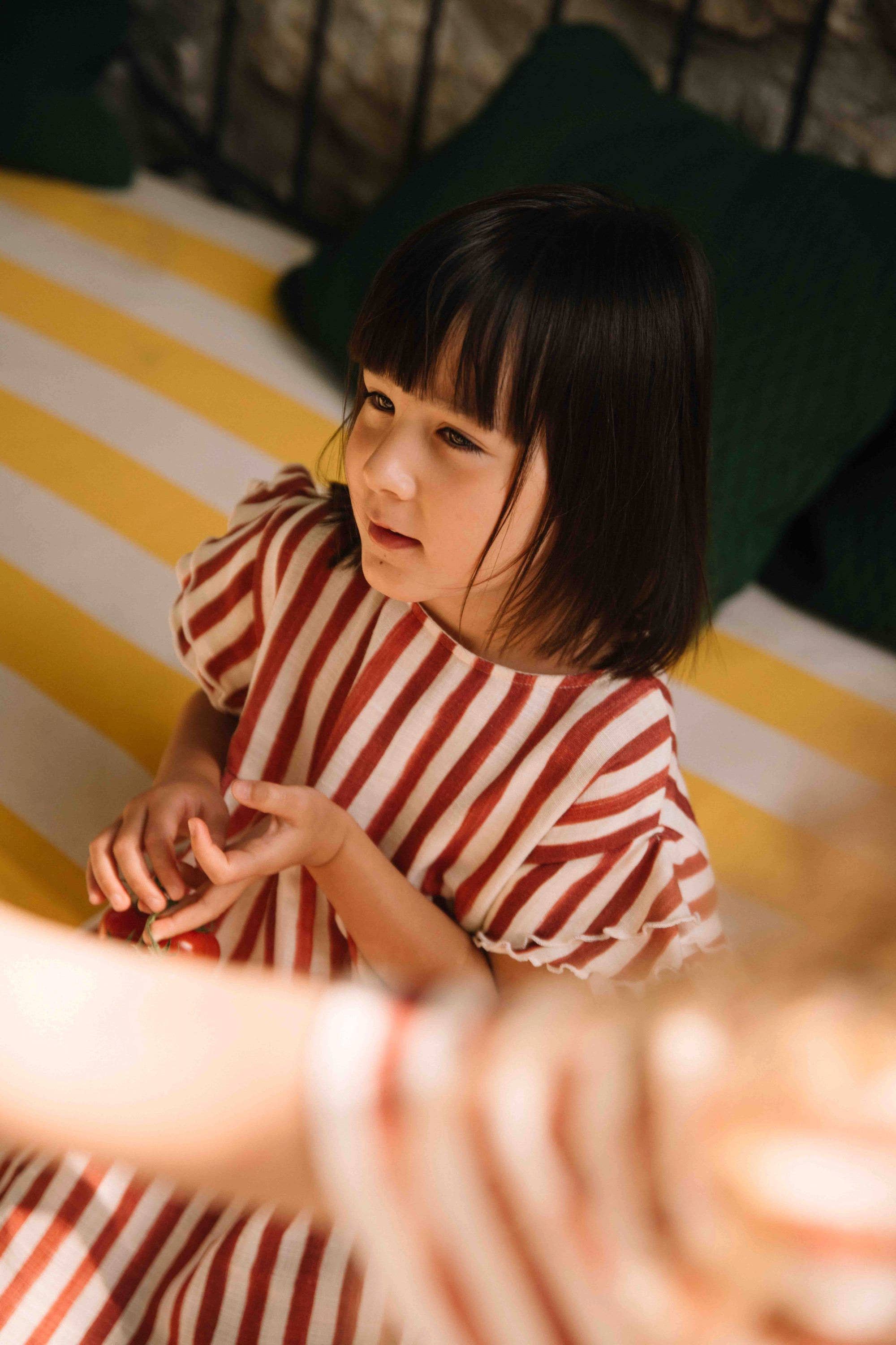 Studio Bohème Paris - Wholesale Dress - Kids - Brick red striped Cousine dress8