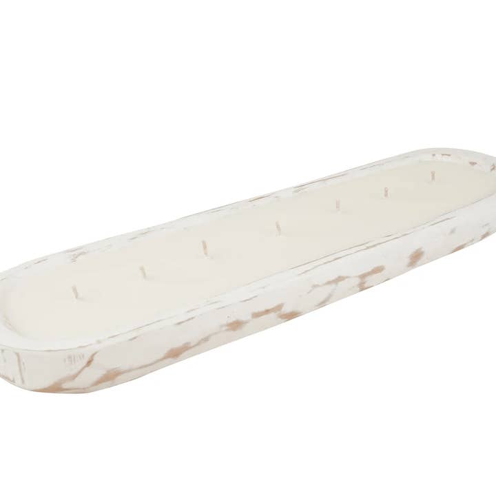 Small Baguette Dough Bowl-Candle Ready-6x20 inches-White for wholesale by My Amigos Imports