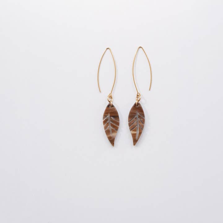 MAADILI COLLECTIVE - Wholesale Dangle Earrings - Small Dangling Leaf Earrings4