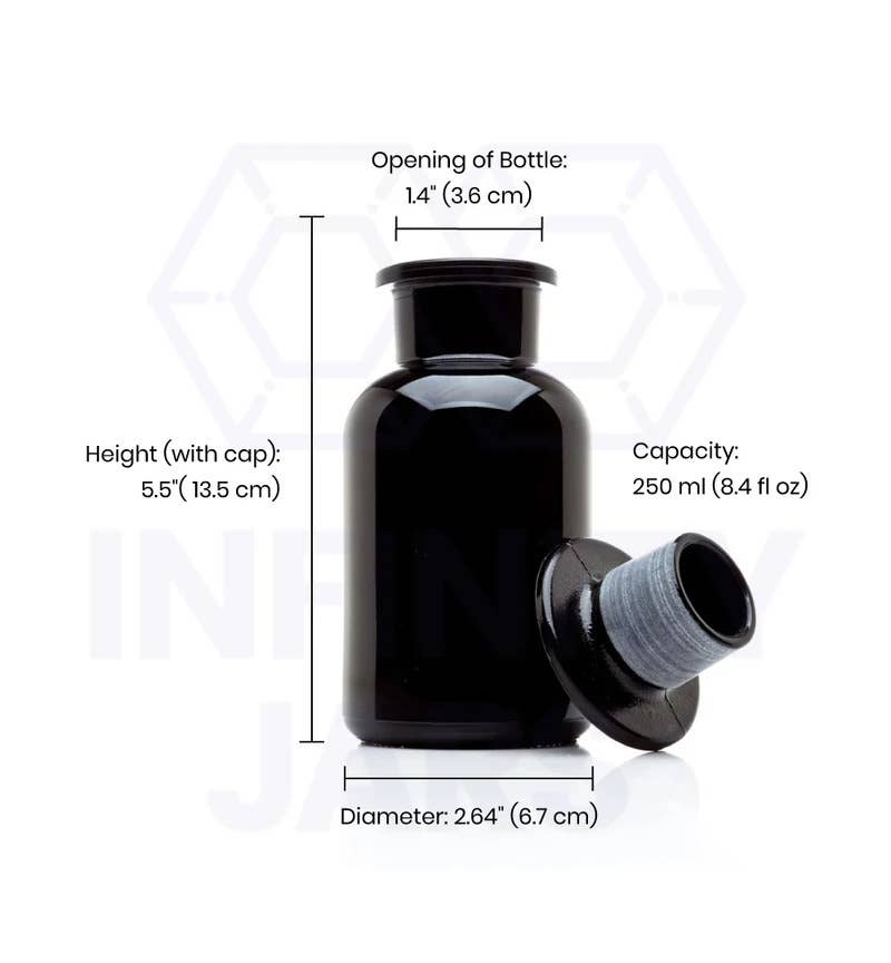 Infinity Jars - Wholesale Apothecary Jar - 250 ml Glass-on-Glass Apothecary Jar2