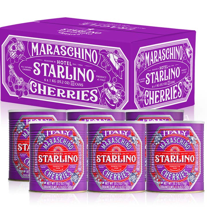Hotel Starlino Italian Maraschino Cherries – Großhandel Konserven – Hotel Starlino Italienische Maraschino-Kirschen 1 kg Dose