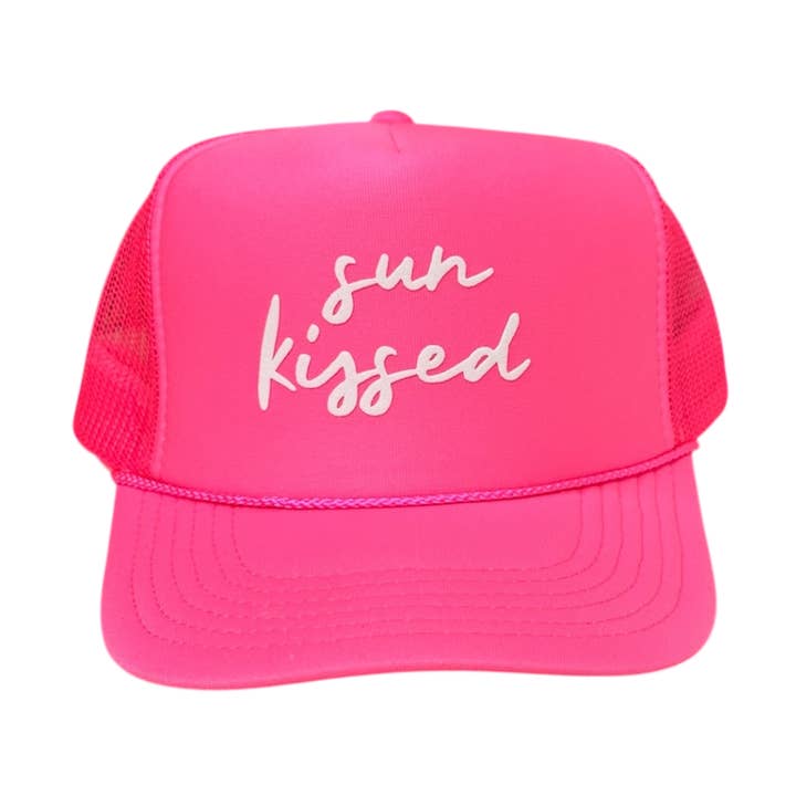Sunkissed - Neon Pink Trucker Hat for wholesale by Littlebrightbird