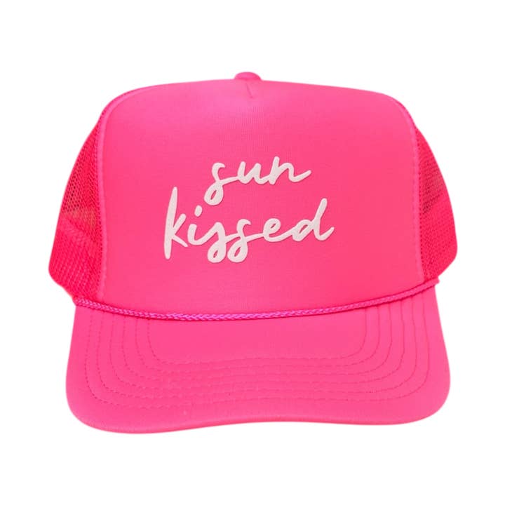 Sunkissed - Neon Pink Trucker Hat for wholesale by Littlebrightbird