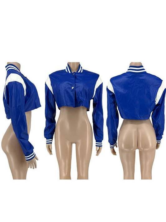 Fashion Combination - Wholesale Varsity/Baseball Jacket - Women's - faux leather cropped jacket4