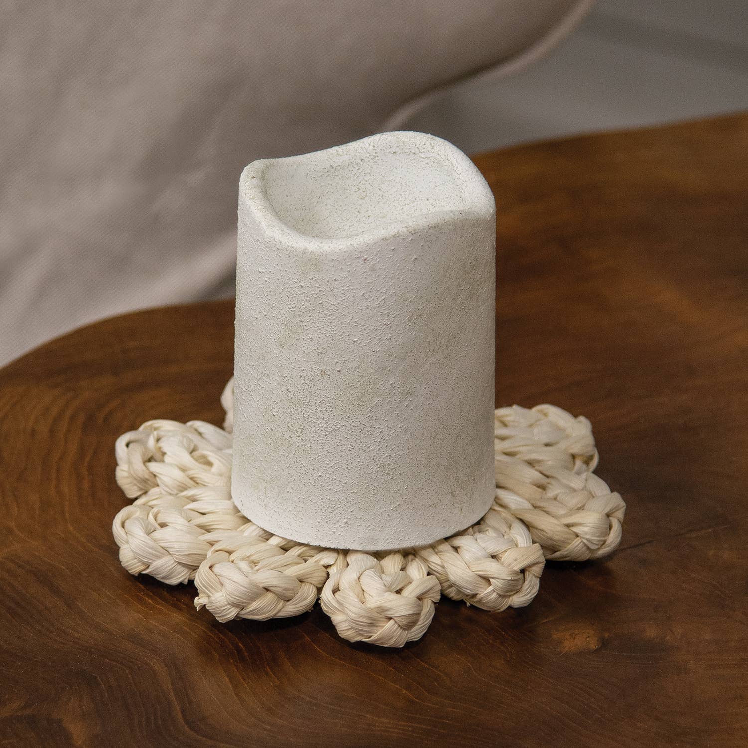 Col House Designs - Wholesale Candle Holder - Corn Husk Flower Shape Candle Mat, Small2